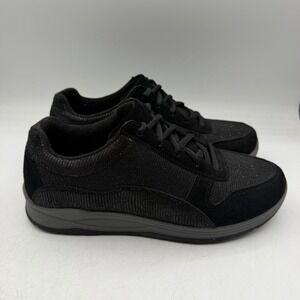 Drew Tuscany Shoes Womens Sz 8 M Black Sparkle Suede Orthopedic Sneaker 10555-19